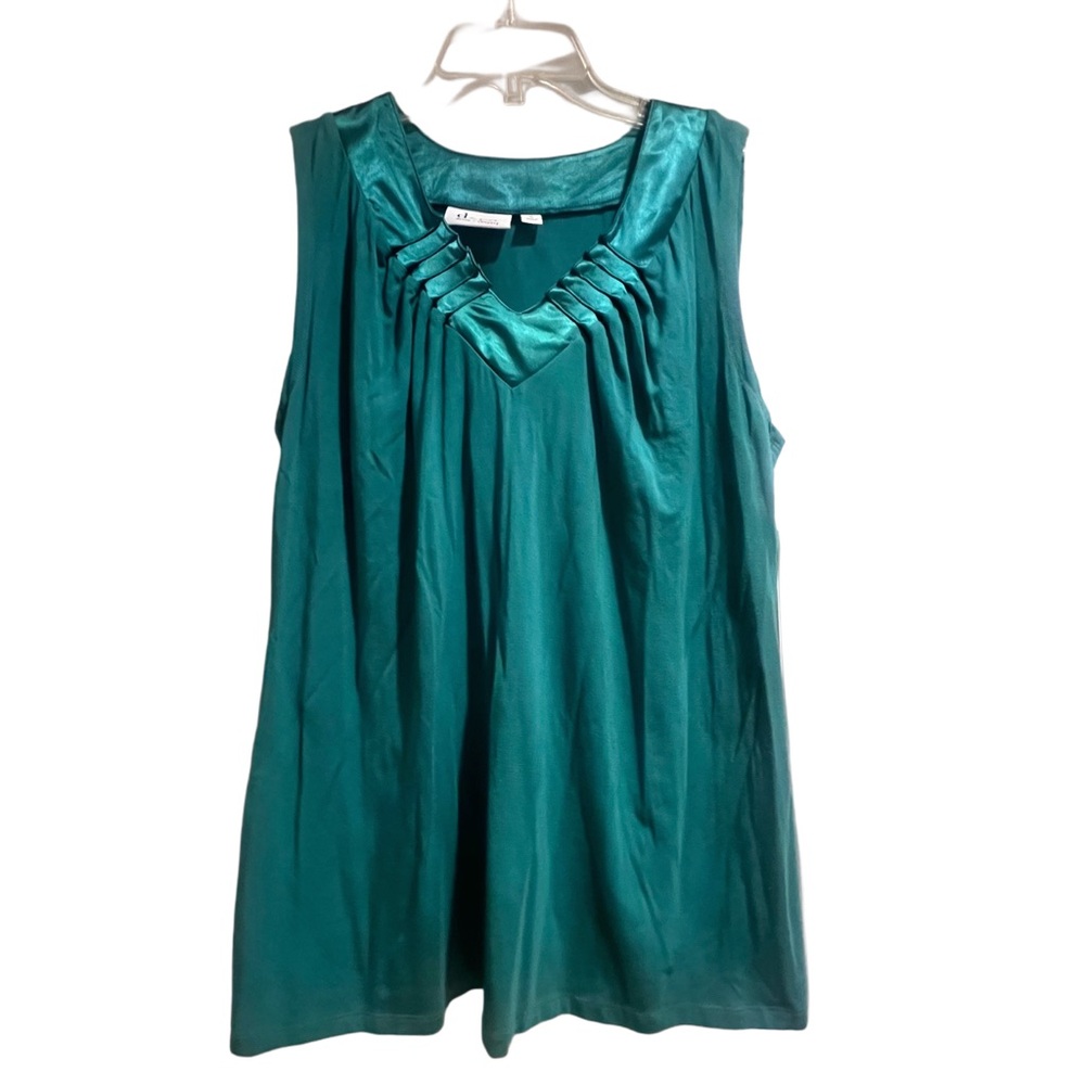 Denim & Co Women’s Teal V-Neck Sleeveless Top Size XL